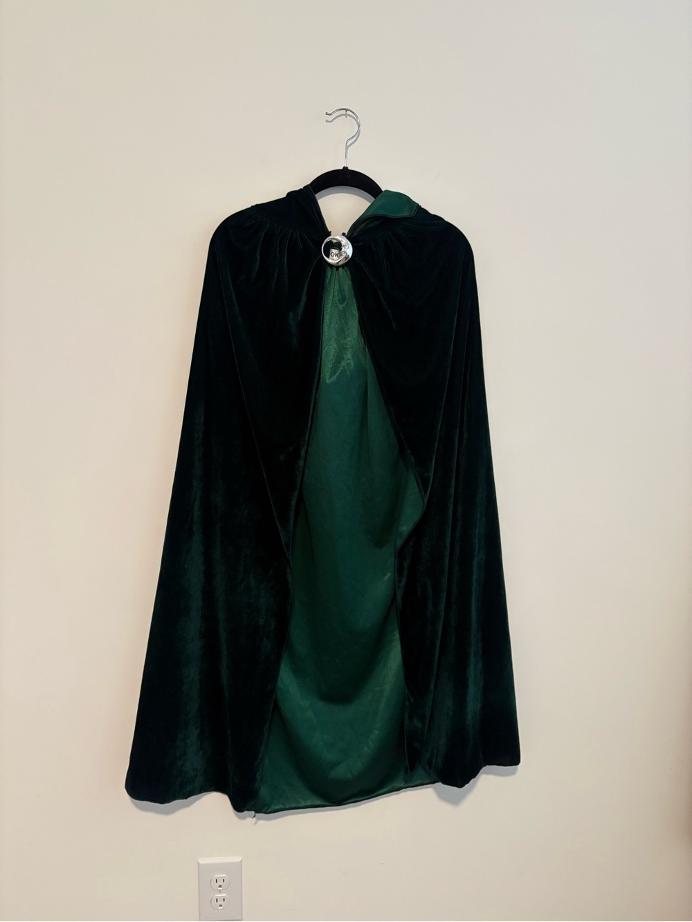 Green Velvet Hooded Cape Cloak